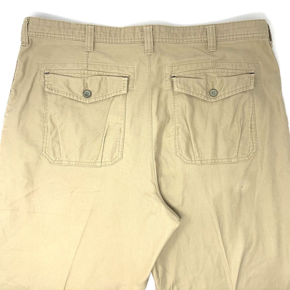 Transcript Khaki Flat Front Straight Leg Cotton Chino Men's Pants Size W38 L34 - Picture 7 of 8